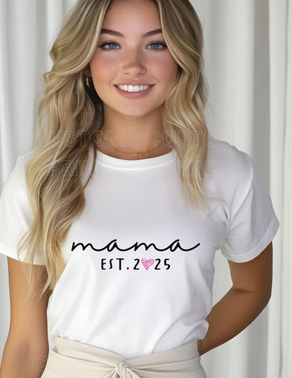 Custom Mama T-Shirt: Personalized Kid Name Sleeve, New Mom Gift Mother's Day Gift