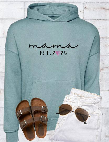 Personalized Mama Hoodie: Kid Name Sleeve, New Mom Gift
