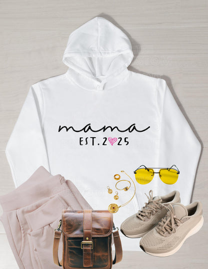 Personalized Mama Hoodie: Kid Name Sleeve, New Mom Gift