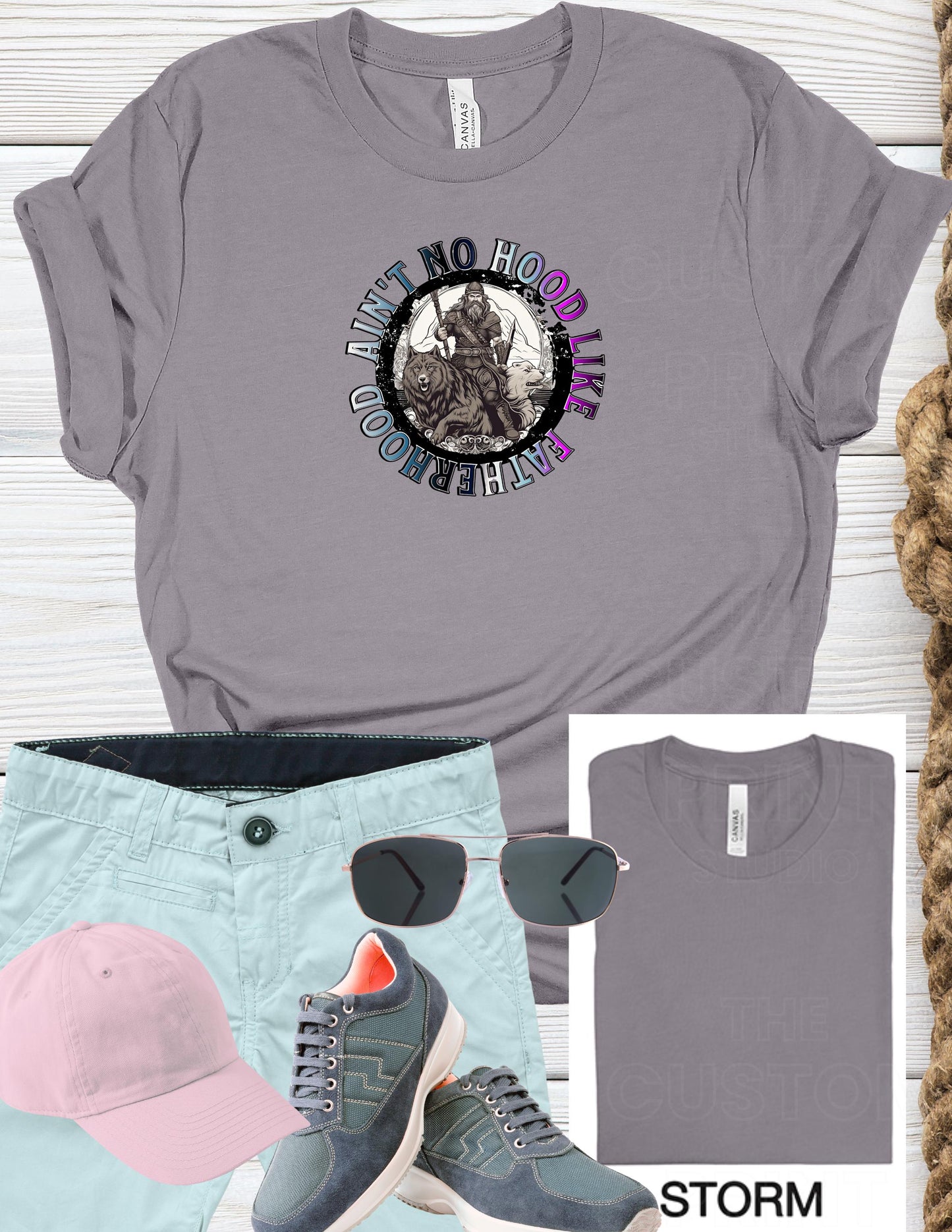 Ain't No Hood Like Fatherhood T-Shirt: Biker Dad Gift Valentines Day Gift