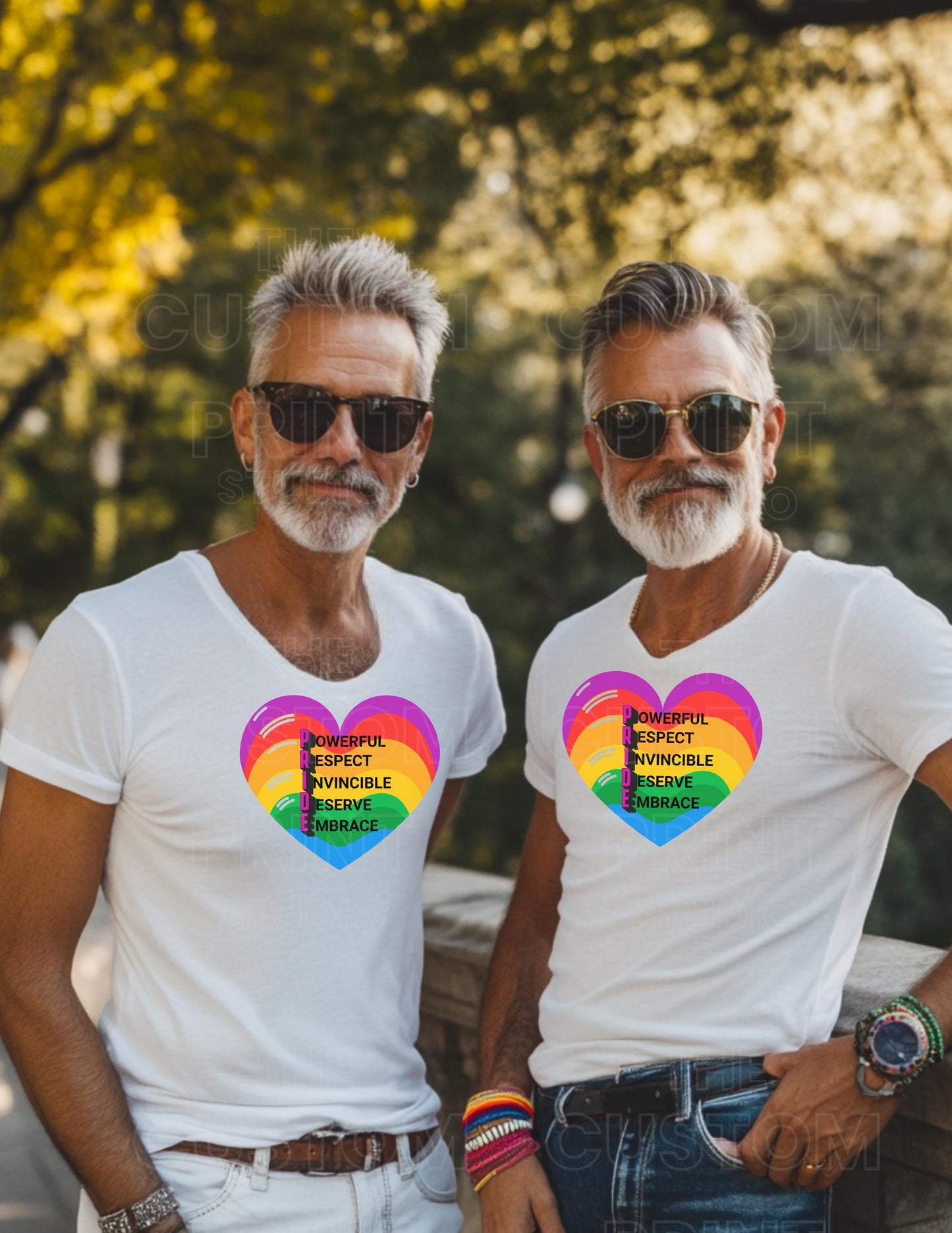 Pride Rainbow Heart T-Shirt: Personalized Vacation Keepsake, Bella Canvas Unisex Tee