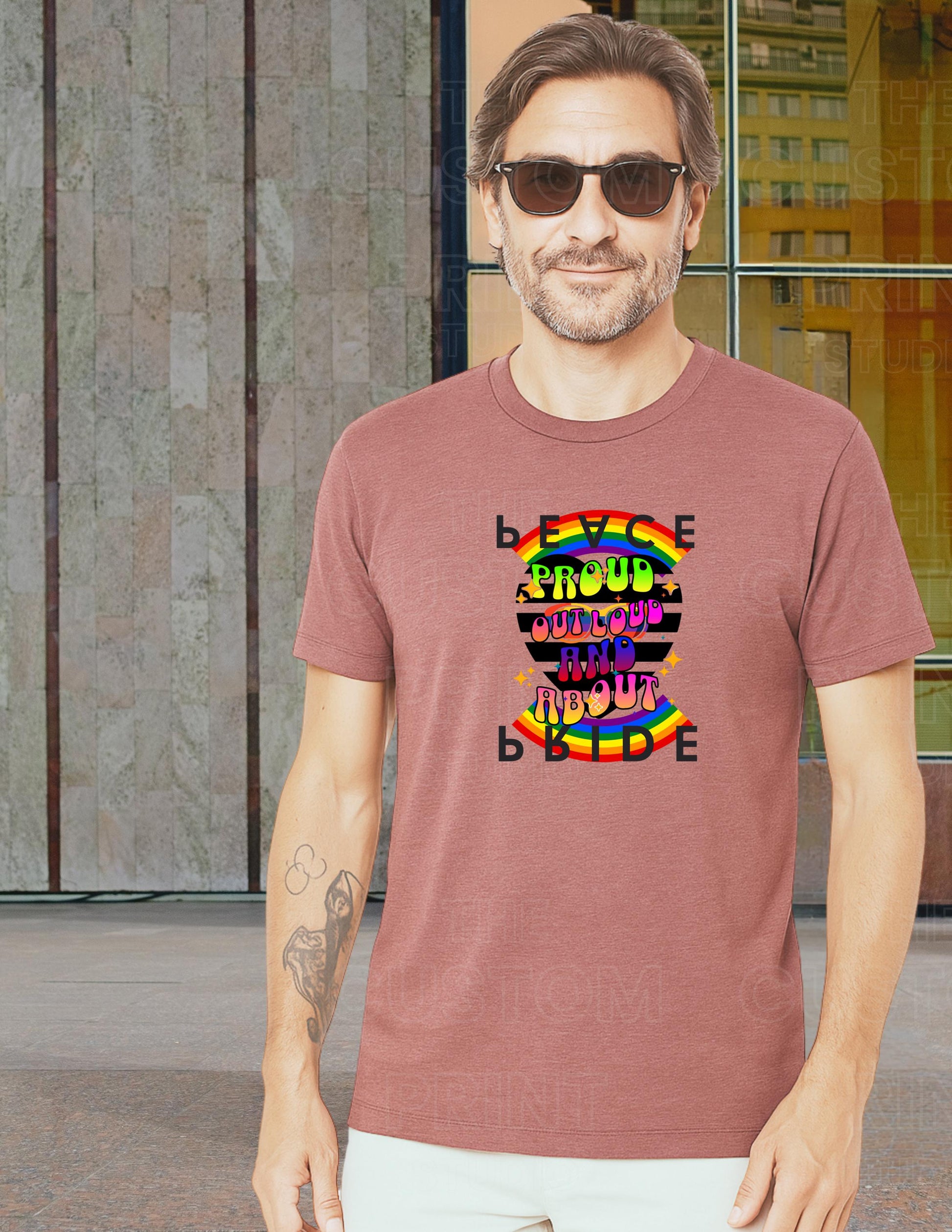 Retro Rainbow Pride T-Shirt: Personalized LGBTQ Group Vacation Tee Everyday Day Gift Gay Pride