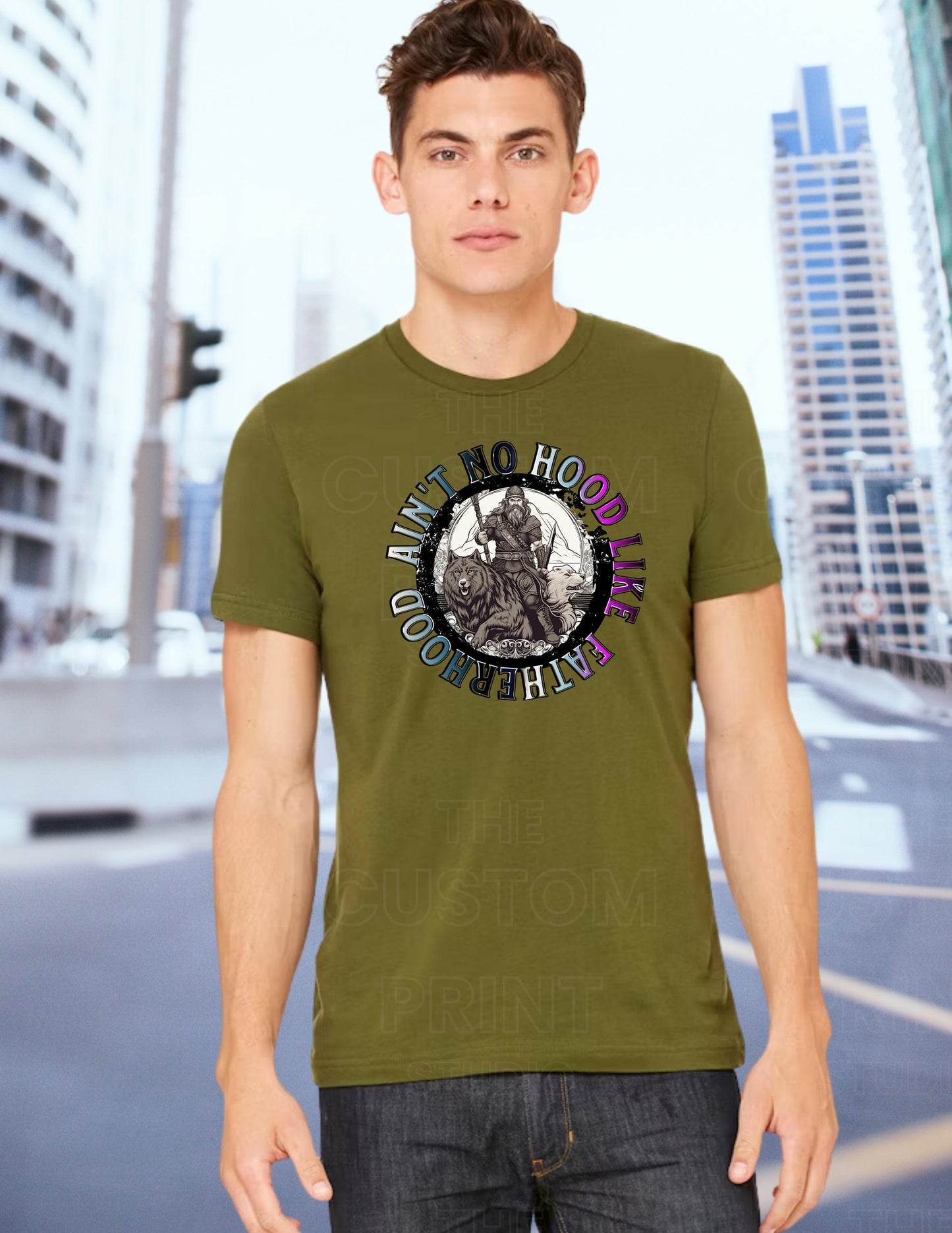 Ain't No Hood Like Fatherhood T-Shirt: Biker Dad Gift Valentines Day Gift