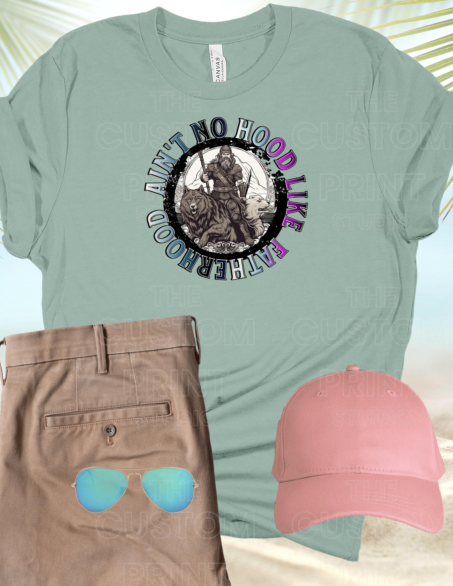 Ain't No Hood Like Fatherhood T-Shirt: Biker Dad Gift Valentines Day Gift