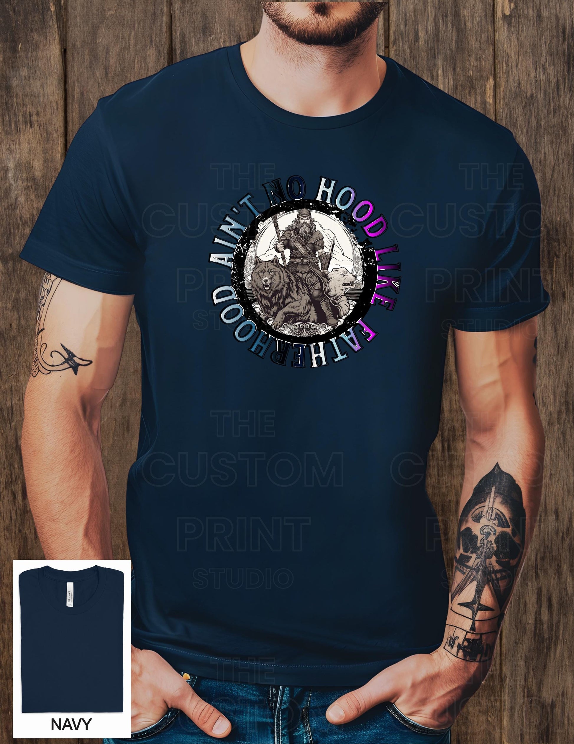 Ain't No Hood Like Fatherhood T-Shirt: Biker Dad Gift Valentines Day Gift