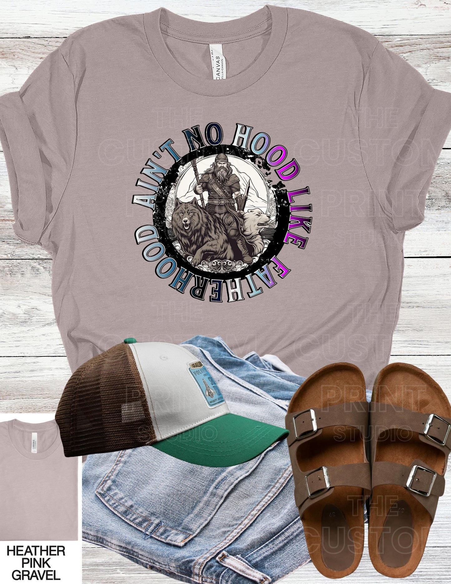 Ain't No Hood Like Fatherhood T-Shirt: Biker Dad Gift Valentines Day Gift