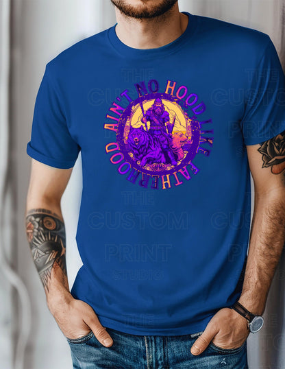 Ain't No Hood Like Fatherhood T-Shirt: Biker Dad Gift Valentines Day Gift