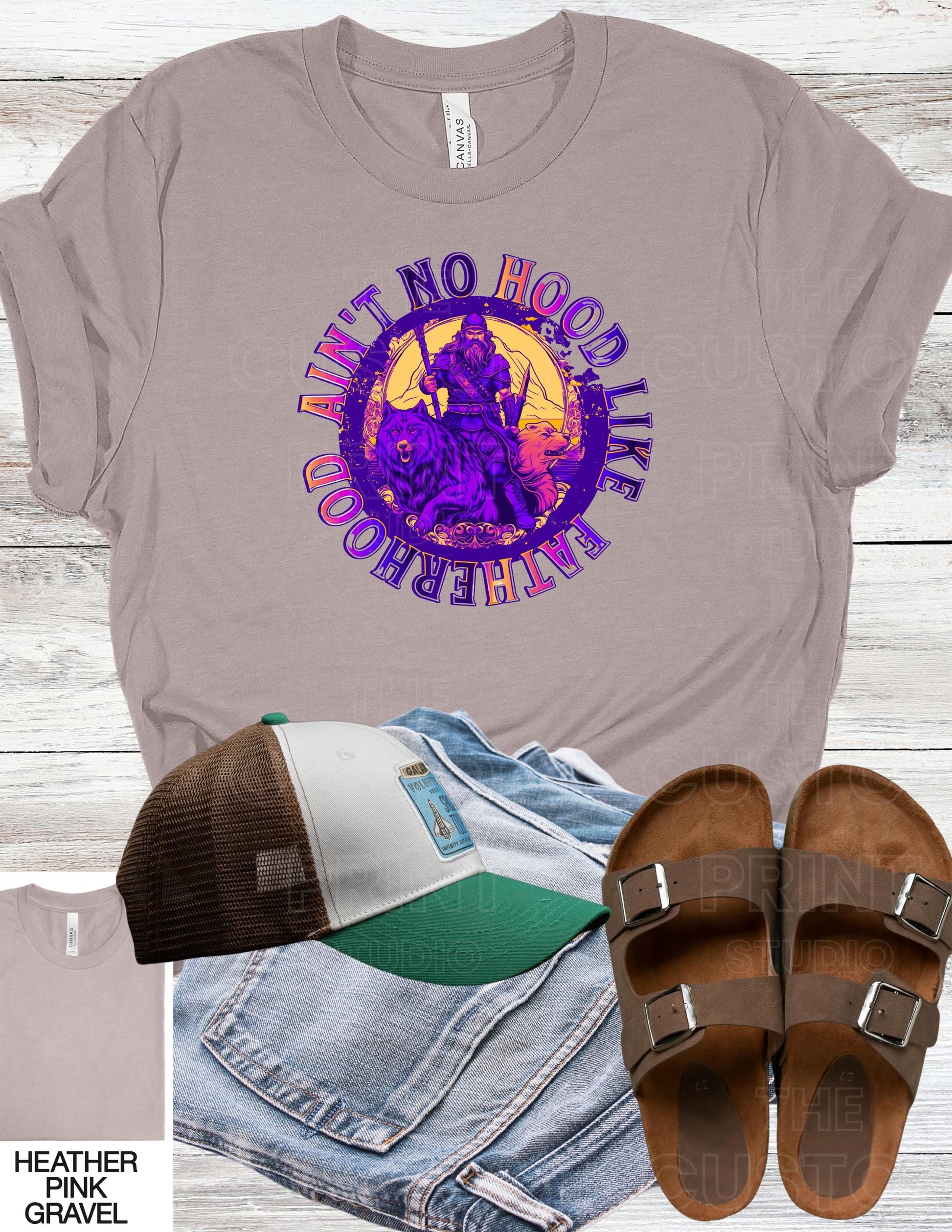 Ain't No Hood Like Fatherhood T-Shirt: Biker Dad Gift Valentines Day Gift