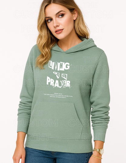 Living on a Prayer Sweatshirt: Christian Rock Faith HoodieGift for Her, Gift for Him