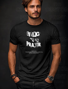 Living on a Prayer Grunge T-Shirt: Psalm 145 Christian Rock Tee