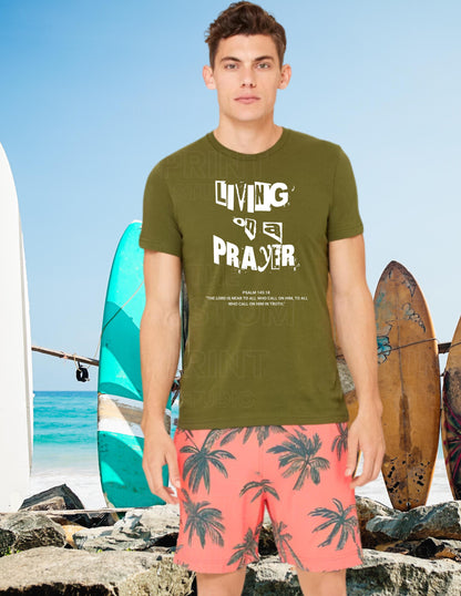 Living on a Prayer Grunge T-Shirt: Psalm 145 Christian Rock Tee