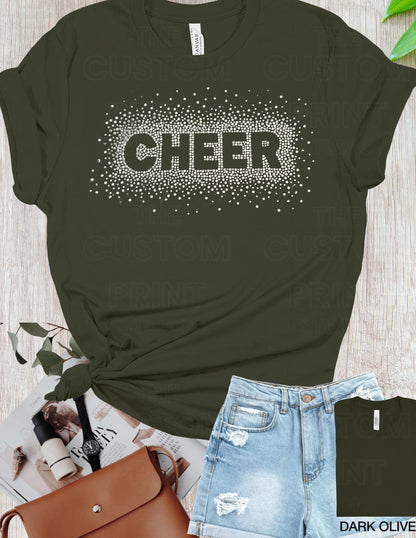 Cheer Rhinestone T-Shirt: Sparkly Cheerleader Tee, Coach Gift Everyday Gift