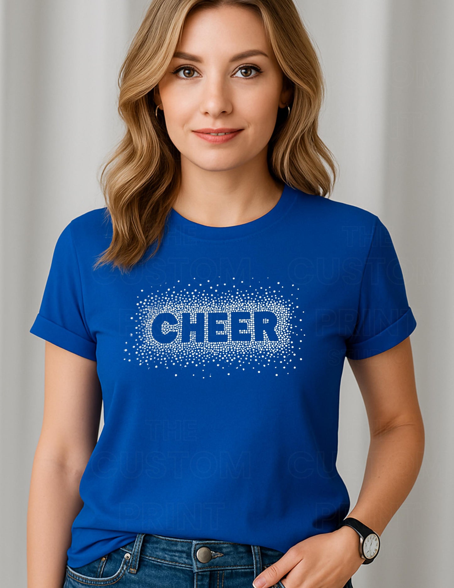 Cheer Rhinestone T-Shirt: Sparkly Cheerleader Tee, Coach Gift Everyday Gift