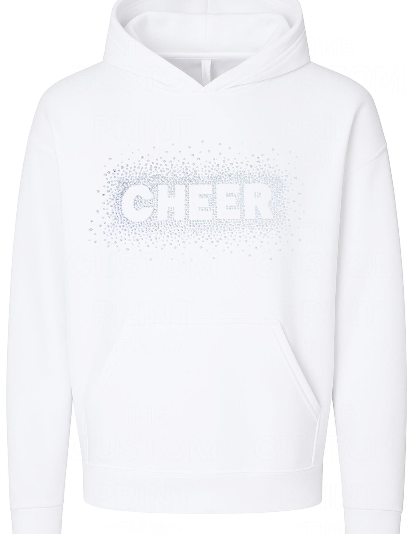 Cheer Rhinestone Hoodie – Sparkly Cheerleading Gift, Spirit Squad Apparel, Gift for Her
