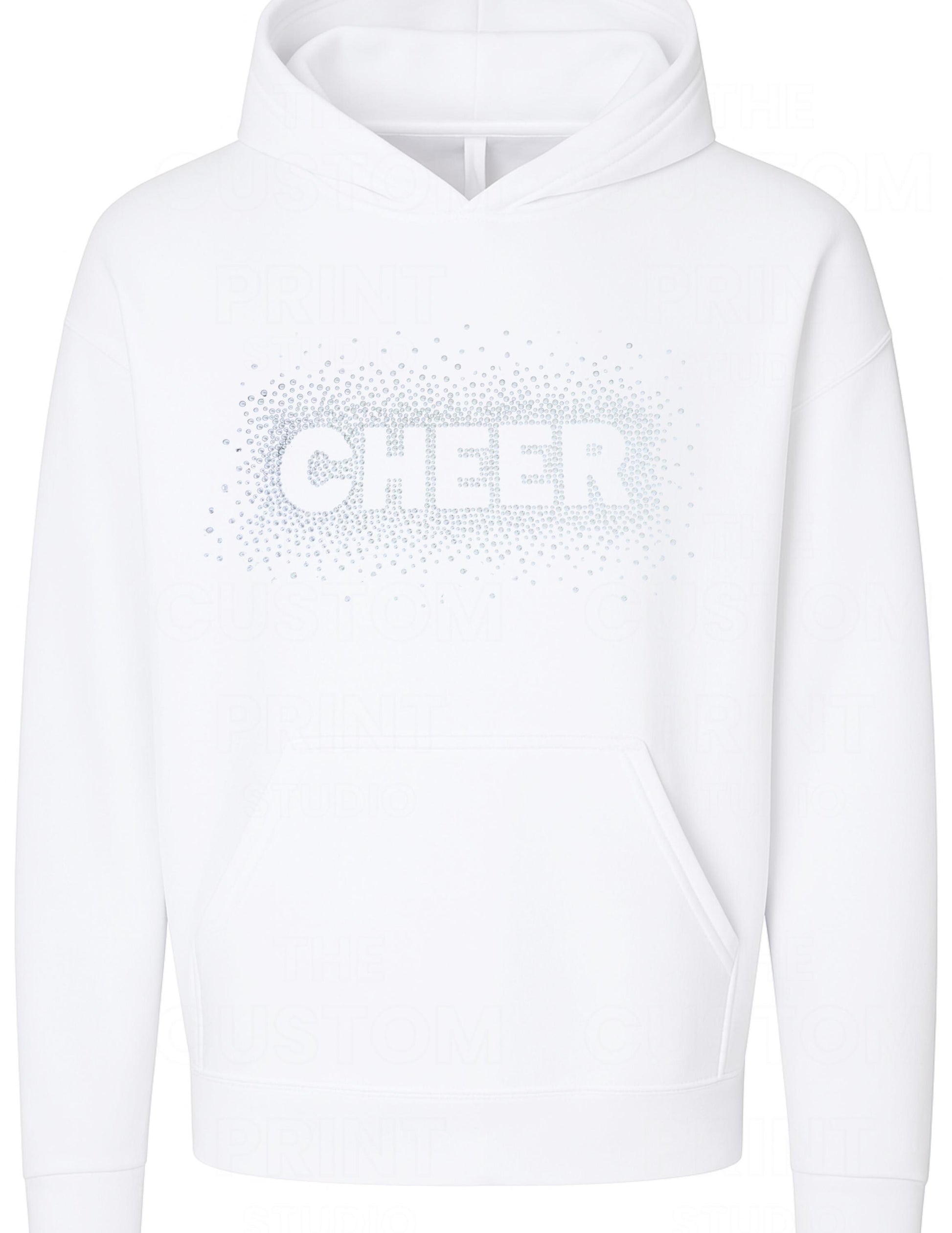 Cheer Rhinestone Hoodie – Sparkly Cheerleading Gift, Spirit Squad Apparel, Gift for Her