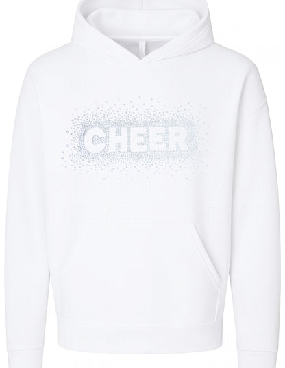 Cheer Rhinestone Hoodie – Sparkly Cheerleading Gift, Spirit Squad Apparel, Gift for Her