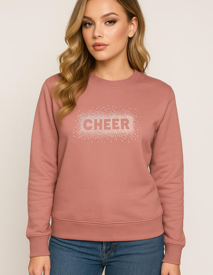 Cheer Rhinestone Hoodie – Sparkly Cheerleading Gift, Spirit Squad Apparel, Gift for Her