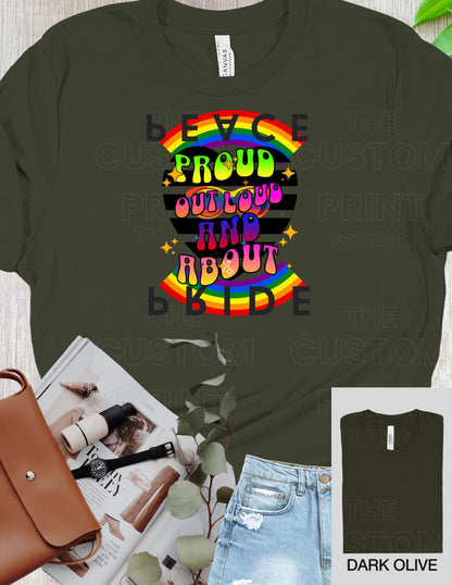Retro Rainbow Pride T-Shirt: Personalized LGBTQ Group Vacation Tee Everyday Day Gift Gay Pride