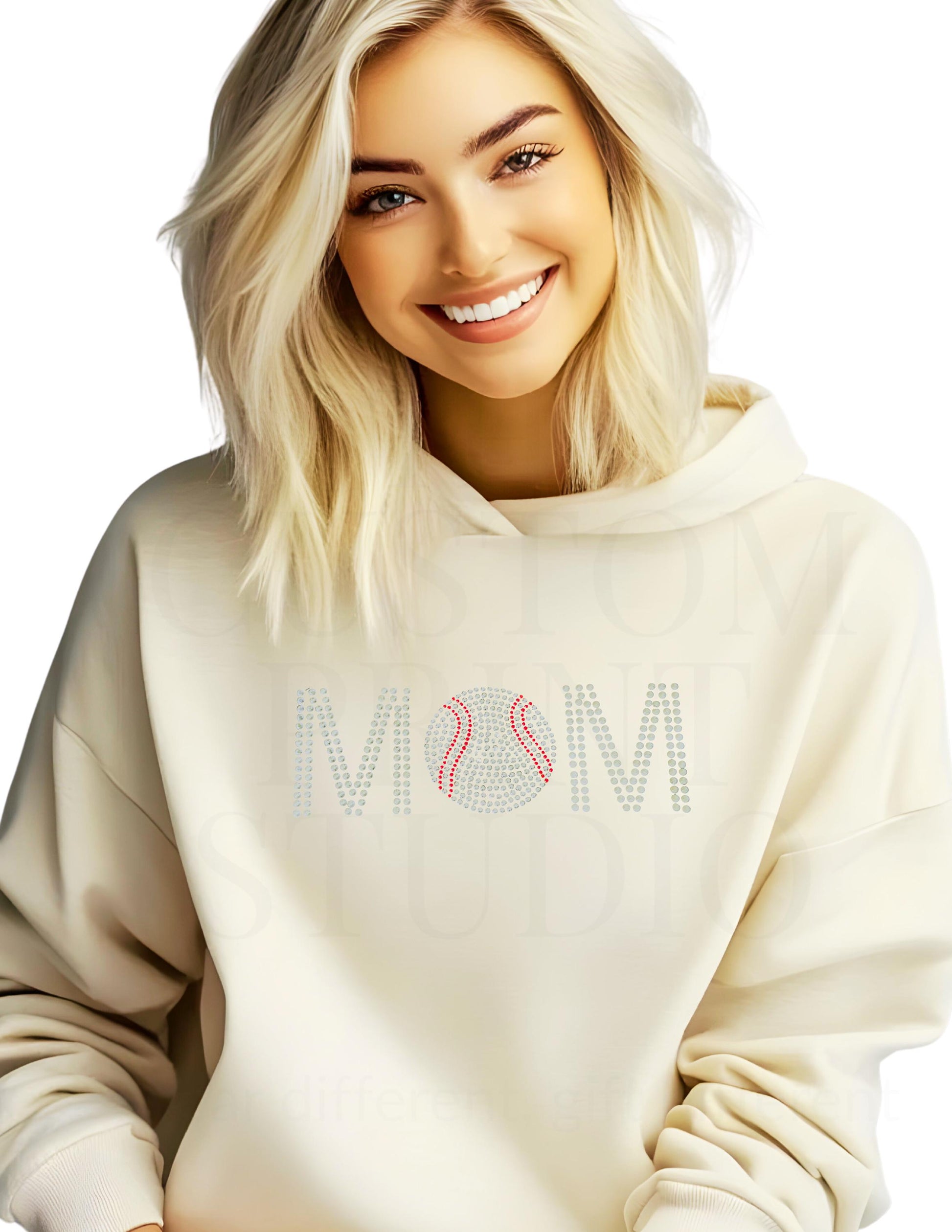 Cheer Rhinestone Sweatshirt: Sparkly Baseball Mom, Bling Game Day Birthday Gift
