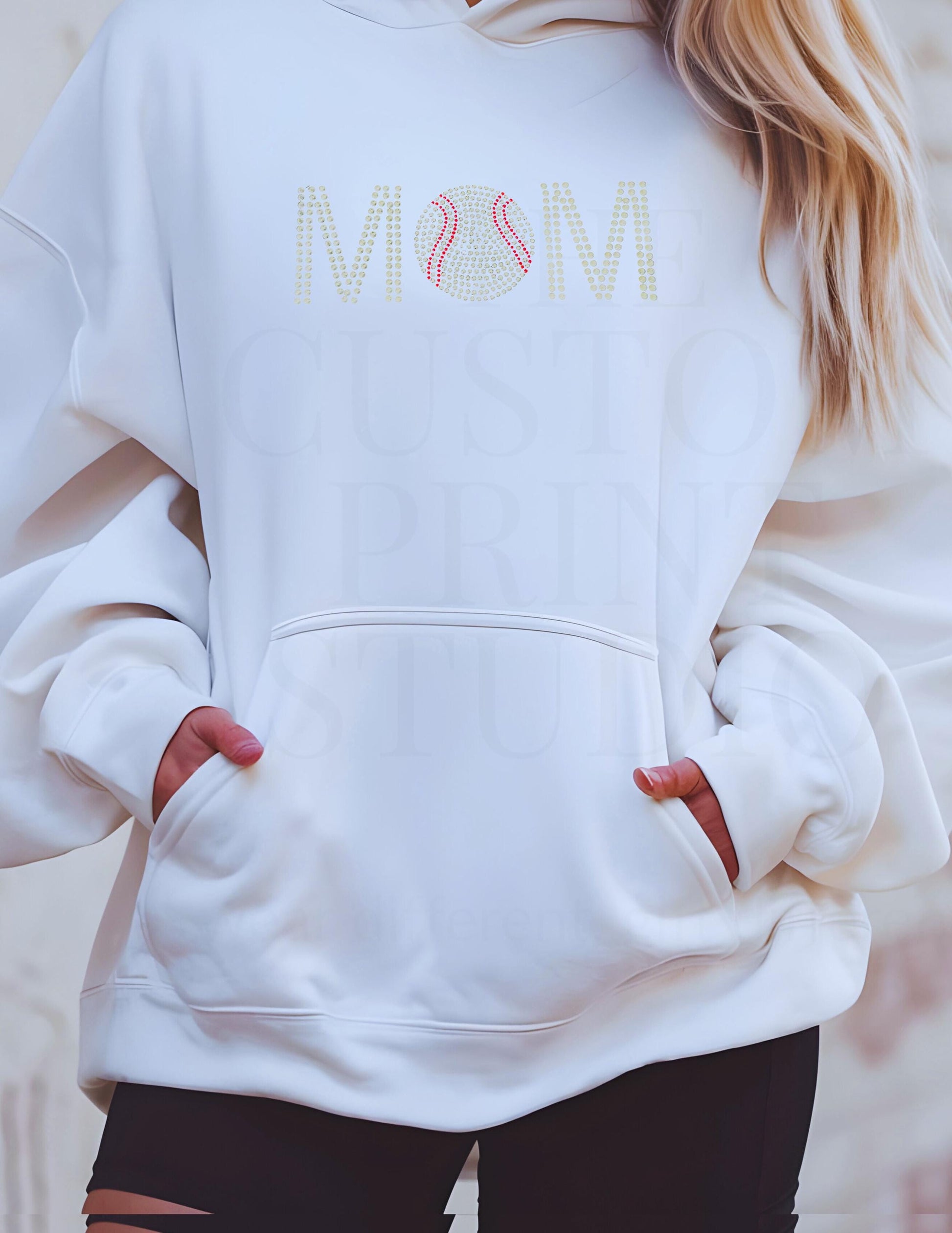 Cheer Rhinestone Sweatshirt: Sparkly Baseball Mom, Bling Game Day Birthday Gift