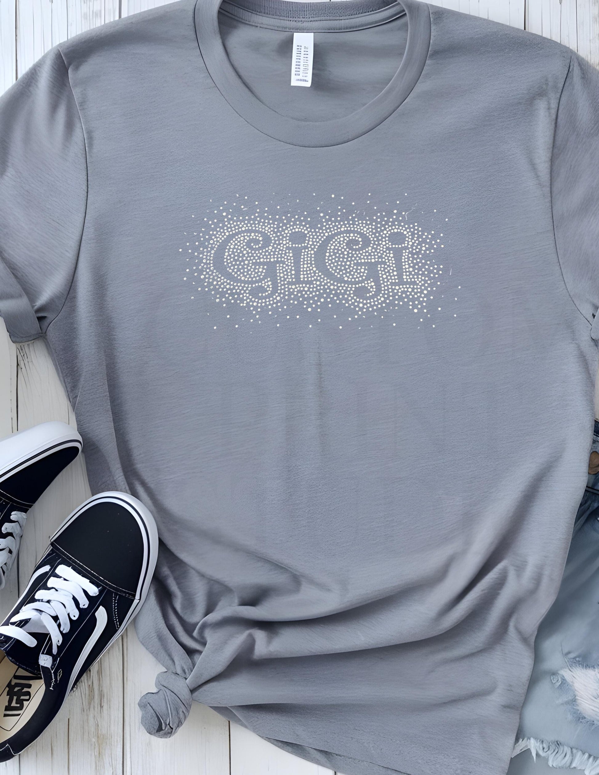 Rhinestone Gigi T-Shirt: Sparkly Grandma Gift, Bella Canvas Tee Mother's Day Gift