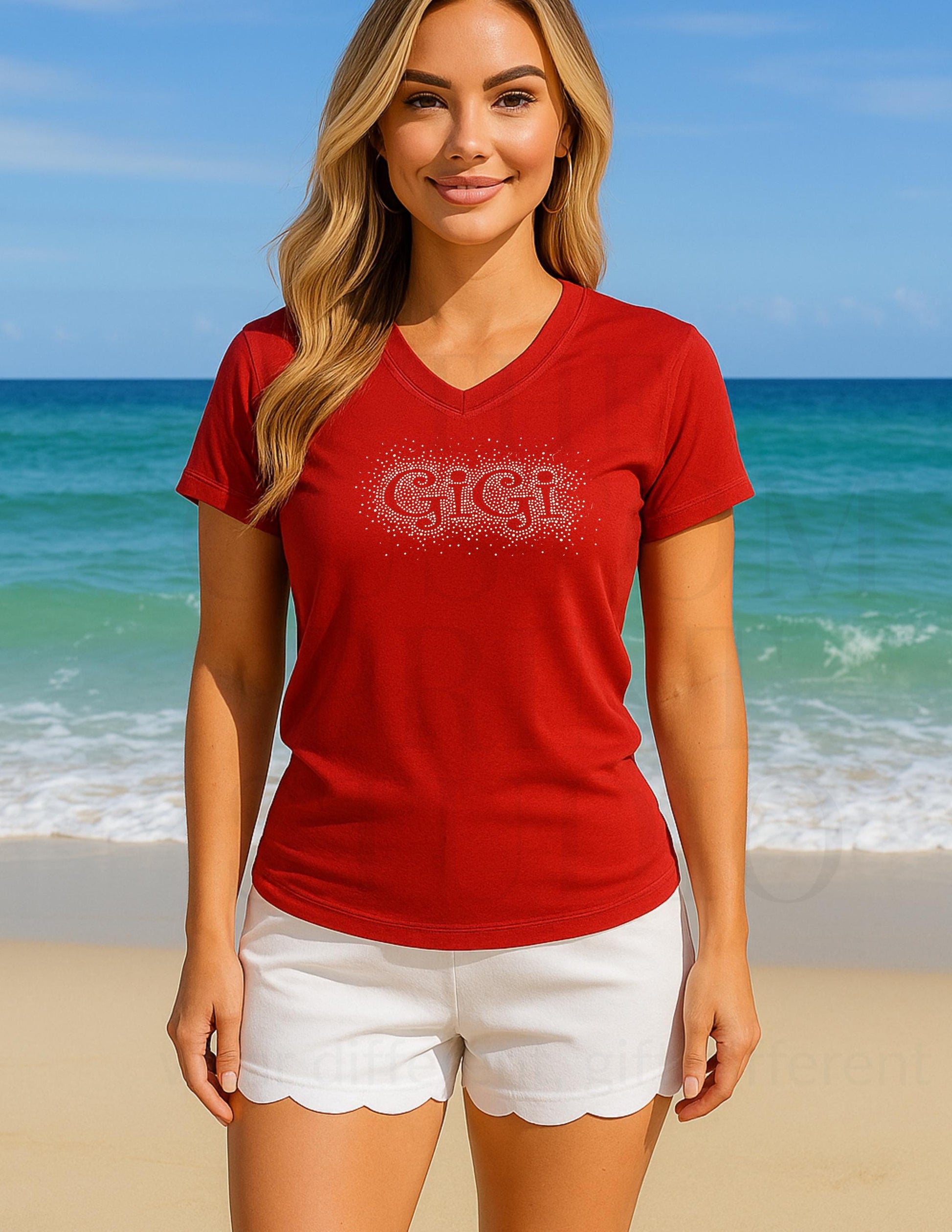 Rhinestone Gigi T-Shirt: Sparkly Grandma Gift, Bella Canvas Tee Mother's Day Gift