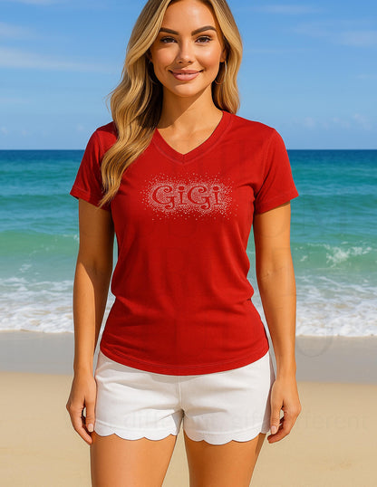 Rhinestone Gigi T-Shirt: Sparkly Grandma Gift, Bella Canvas Tee Mother's Day Gift