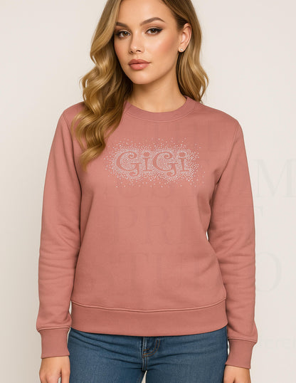 Rhinestone Gigi Sweatshirt: Sparkly Grandma Gift Mother's Day, Birthday Gift