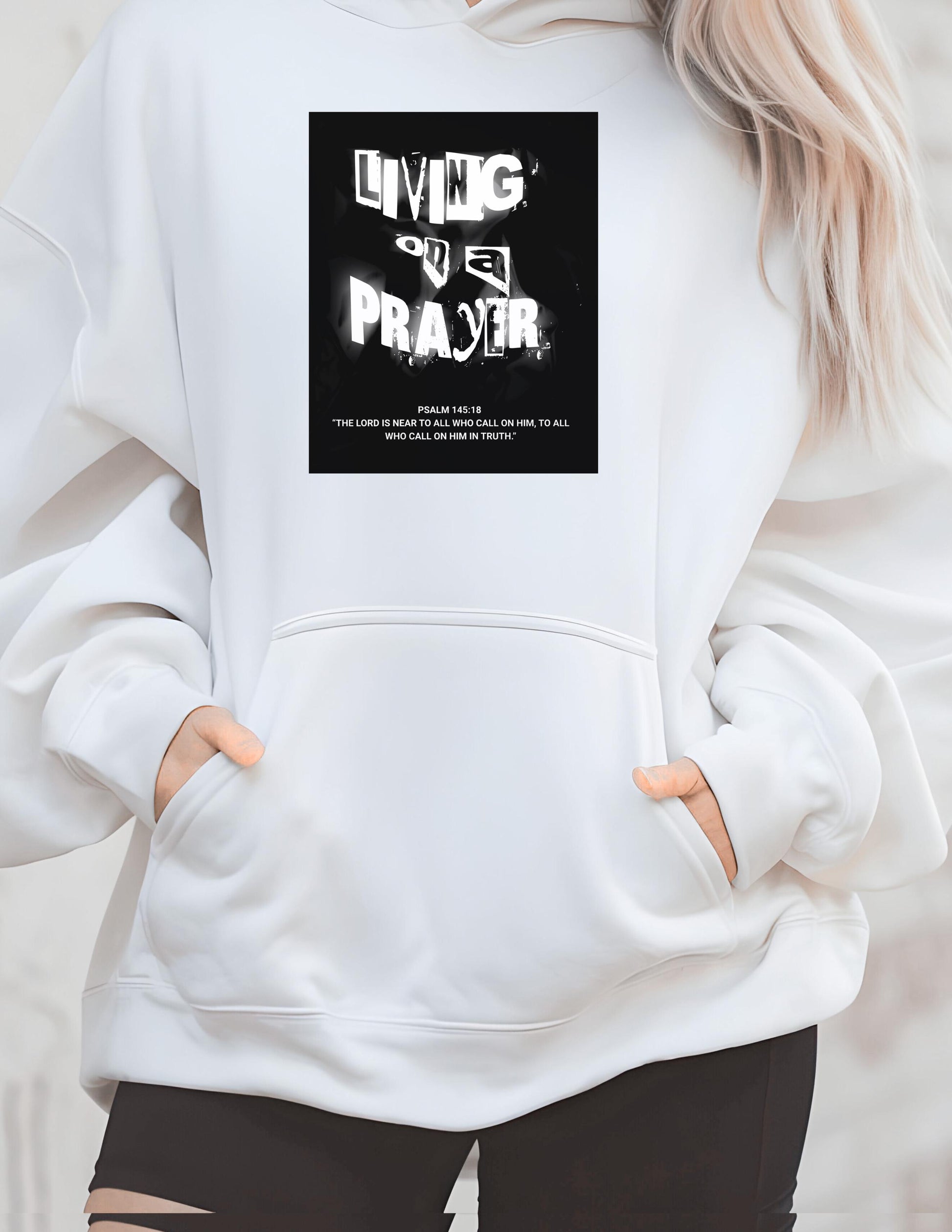 Living On A Prayer Sweatshirt: Psalm 145 Grunge Rock Faith Apparel