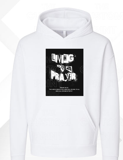 Living On A Prayer Sweatshirt: Psalm 145 Grunge Rock Faith Apparel