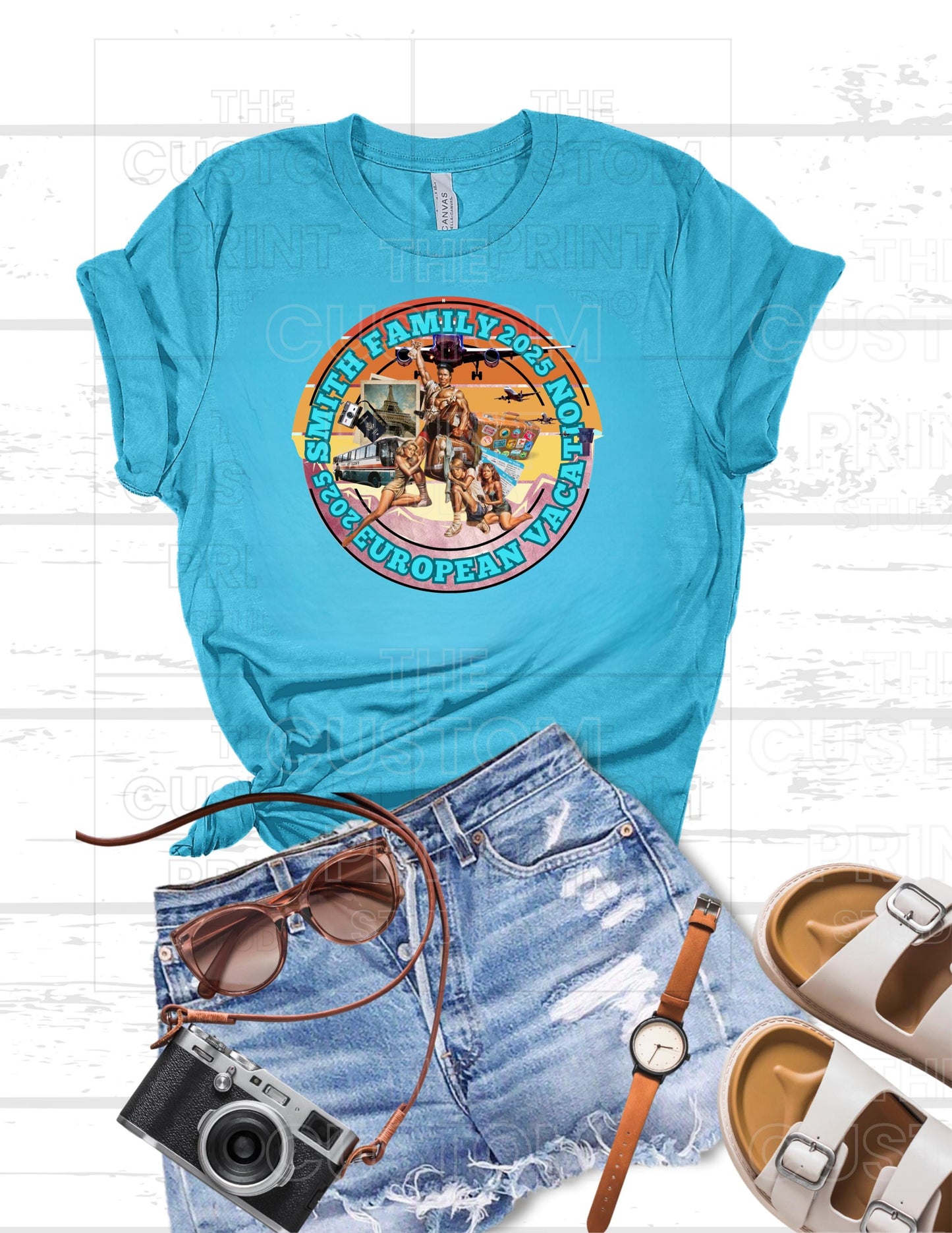 Personalized European Cruise Family Vacation T-Shirt 2025