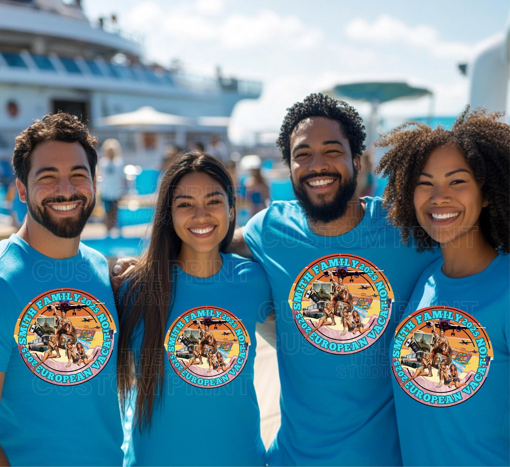 Personalized European Cruise Family Vacation T-Shirt 2025