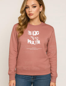 Living on a Prayer Sweatshirt: Christian Rock Faith HoodieGift for Her, Gift for Him