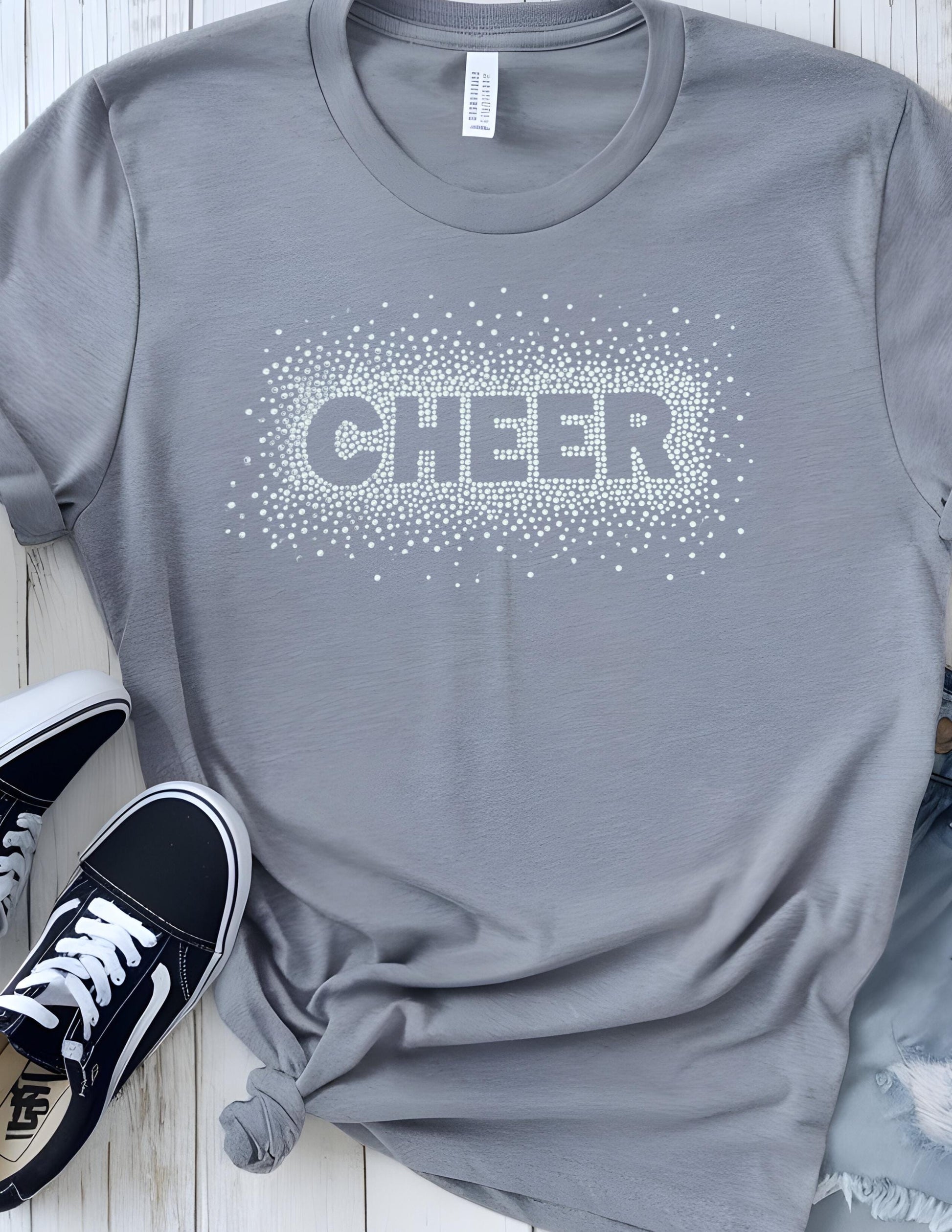 Cheer Rhinestone T-Shirt: Sparkly Cheerleader Tee, Coach Gift Everyday Gift