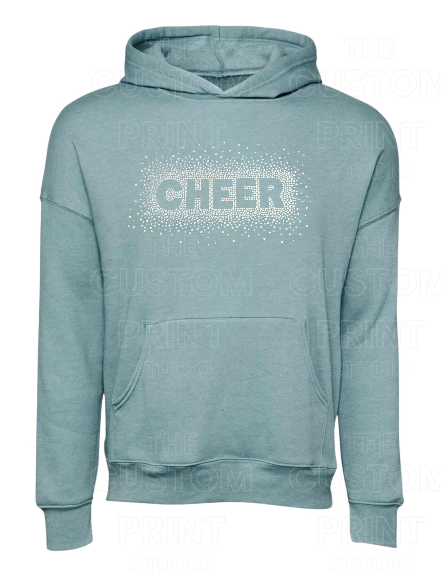 Cheer Rhinestone Hoodie – Sparkly Cheerleading Gift, Spirit Squad Apparel, Gift for Her