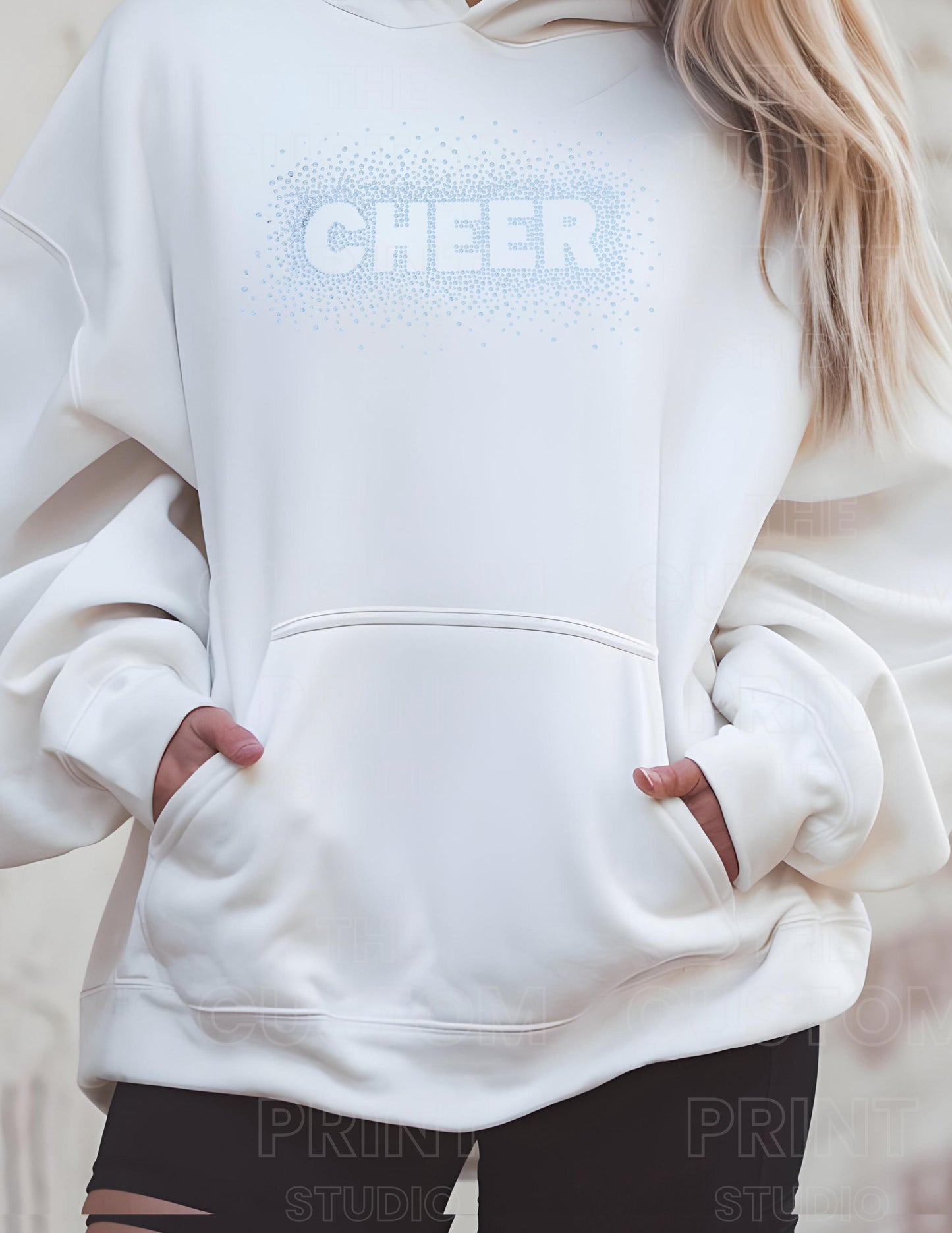 Cheer Rhinestone Hoodie – Sparkly Cheerleading Gift, Spirit Squad Apparel, Gift for Her