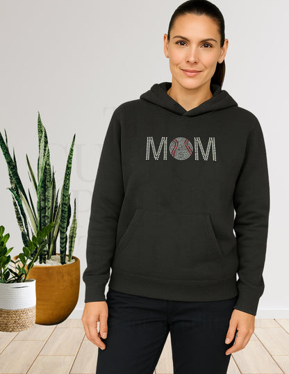 Cheer Rhinestone Sweatshirt: Sparkly Baseball Mom, Bling Game Day Birthday Gift