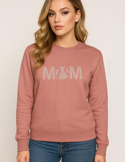 Cheer Rhinestone Sweatshirt: Sparkly Baseball Mom, Bling Game Day Birthday Gift