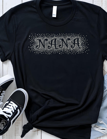 Rhinestone Nana T-Shirt: Sparkly Grandma Gift Mother's Day Gift Dia de las Madres