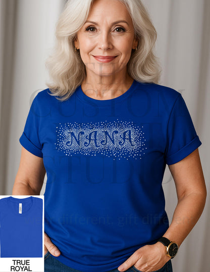 Rhinestone Nana T-Shirt: Sparkly Grandma Gift Mother's Day Gift Dia de las Madres
