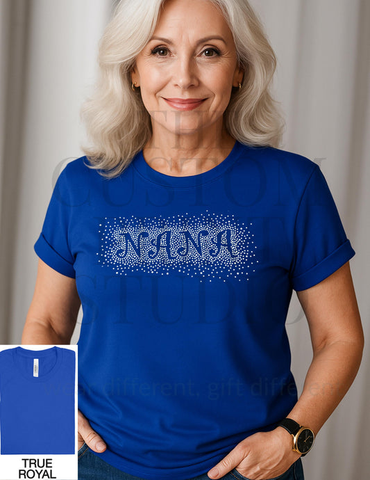 Rhinestone Nana T-Shirt: Sparkly Grandma Gift Mother's Day Gift Dia de las Madres