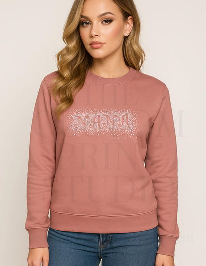 Rhinestone Nana Sweatshirt: Sparkly Grandma Gift, Bling Mom, Birthday Gift