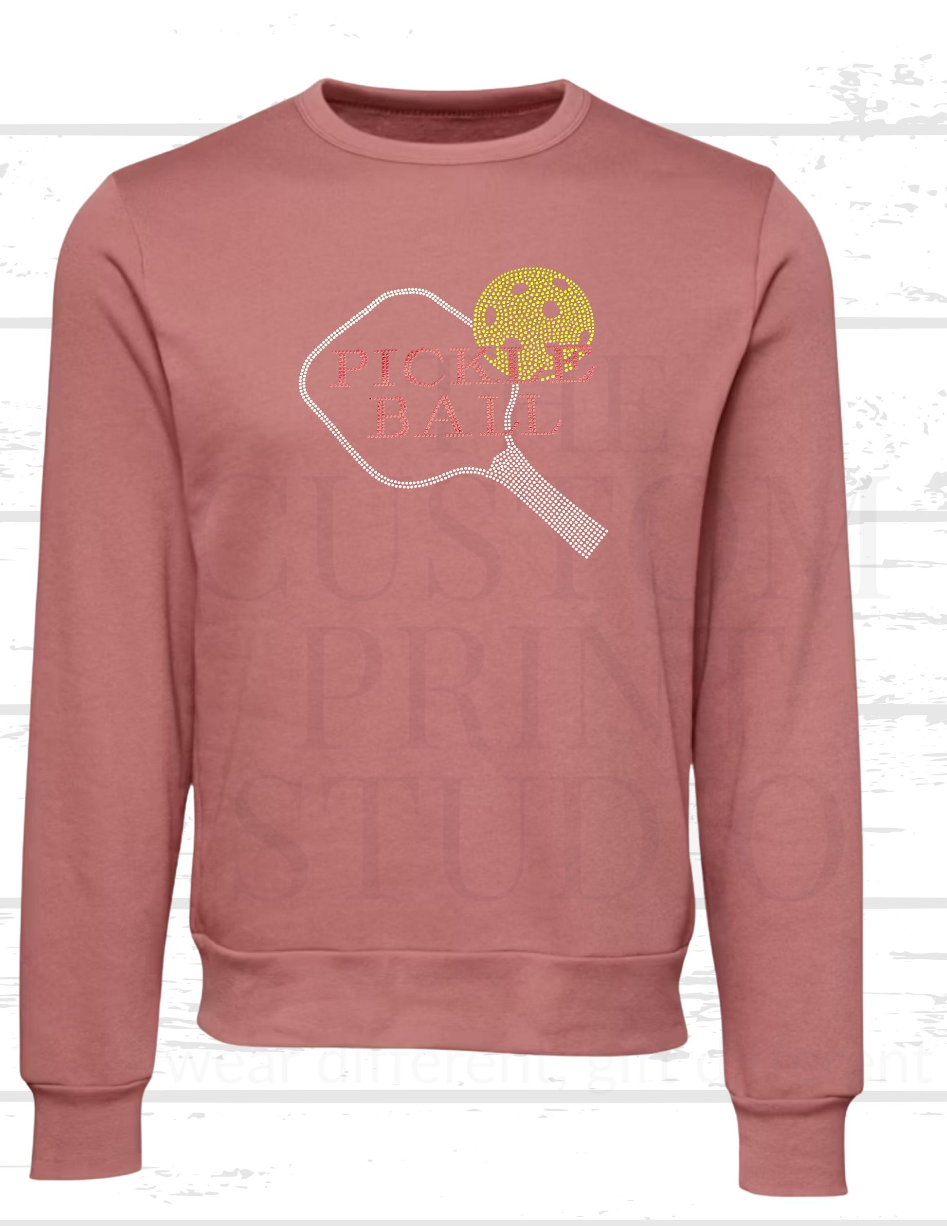 Rhinestone Pickleball Paddle Hoodie: Red & Silver Design - Game Day Sweater Gift for Her