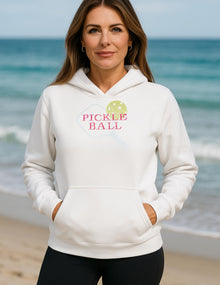 Rhinestone Pickleball Paddle Hoodie: Red & Silver Design - Game Day Sweater Gift for Her