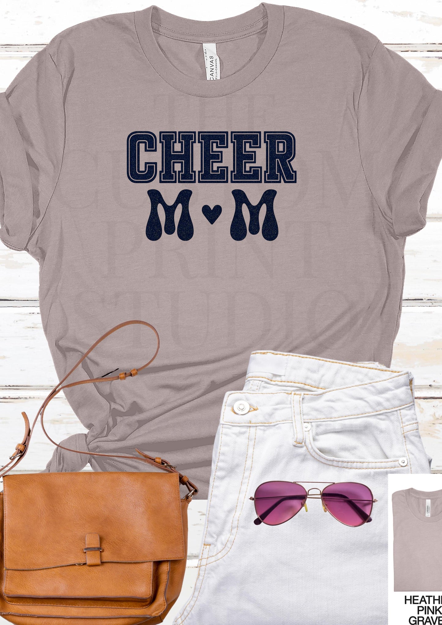 Mom Glitter T-Shirt: Sparkly Cheerleader Tee, Dance Spirit Apparel Mother's Day Gift