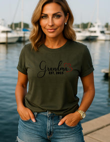 Customizable New Grandma T-Shirt: Birthday Gift, Birth Year, Birthday Gift