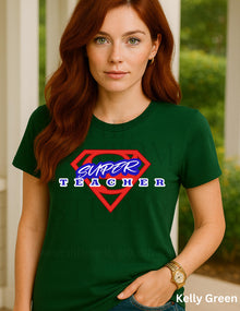 Teacher Hero Shirt: Comic Style Shield - Unisex Tee Valentines Day Gift