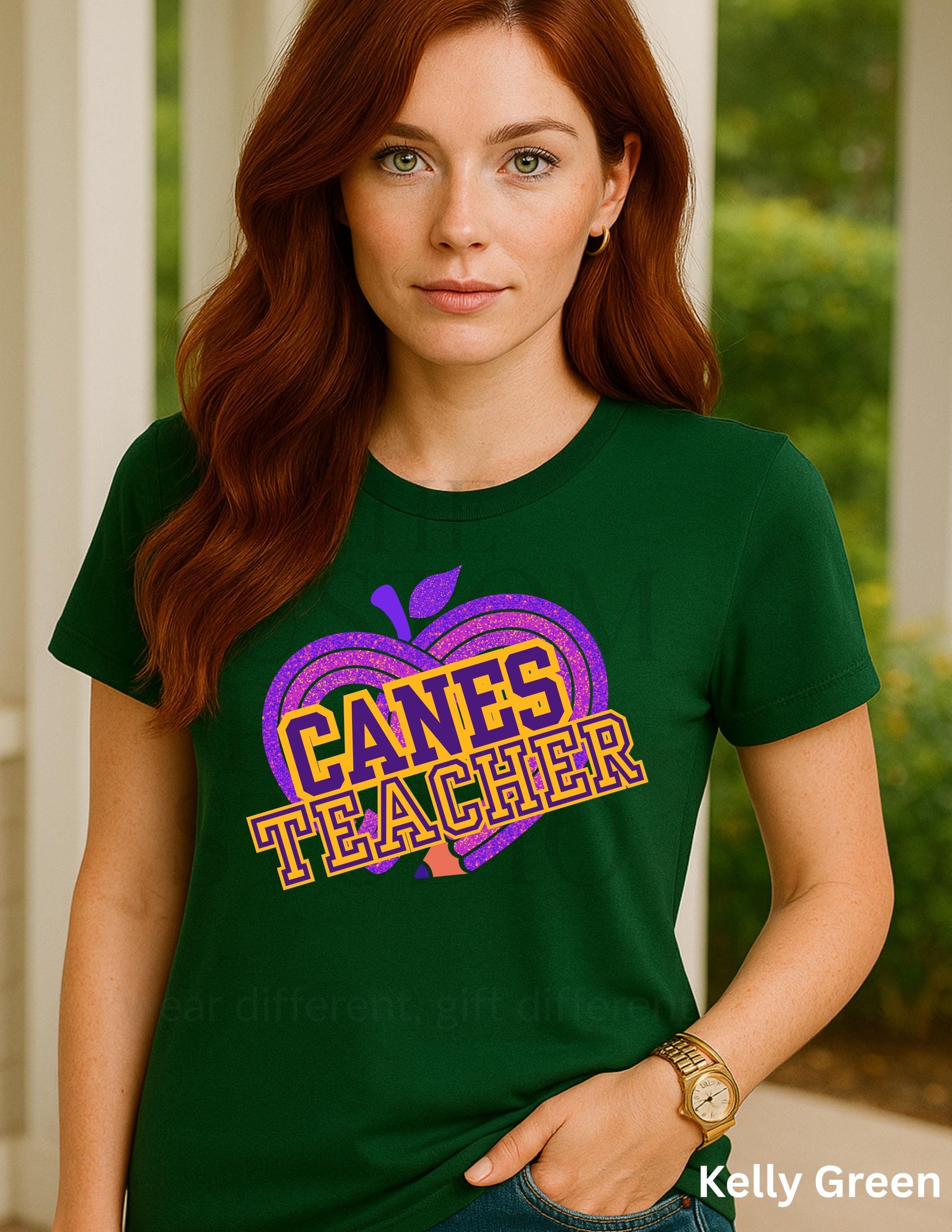 Valentines Day Gift Teacher T-Shirt: Purple Pencil Heart - Cartersville School Spirit, Christmas Gift