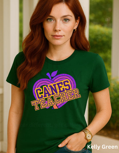 Valentines Day Gift Teacher T-Shirt: Purple Pencil Heart - Cartersville School Spirit, Christmas Gift