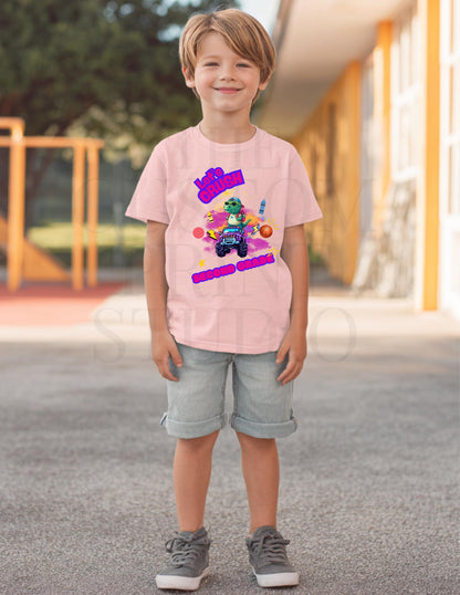 Back to School Dino Shirt - Monster Truck Design, Custom Grade Tee, Valentines Day Gift